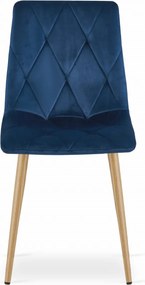 Scaun de dining din catifea albastra LIBRA