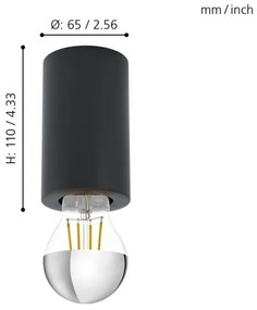 Eglo 99065 - Plafonieră SALUZZO 1xE27/40W/230V