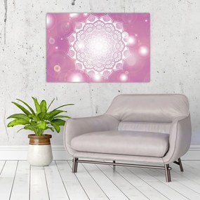 Tablou - Mandala pe fundal roz (90x60 cm)