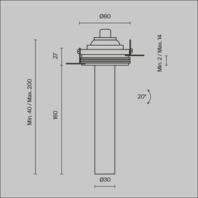 Spot LED incastrabil rotativ retractabil Focus T alb