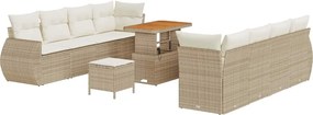 vidaXL Set de canapele pentru grădină 11 pcs Bej Rattan poli
