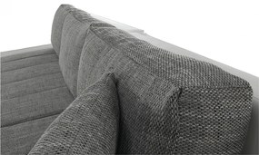 Colţar, piele ecologică/ alb/material gri melir, TONIKS