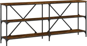 vidaXL Masă consolă stejar afumat 180x30x75 cm lemn prelucrat și fier