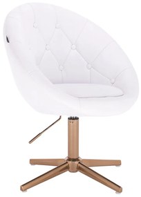 HC8516CROSS Scaun Alb cu Bază Aurie
