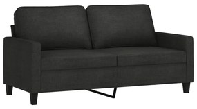 Canapea cu 2 locuri, negru, 140 cm, material textil Negru, 158 x 77 x 80 cm
