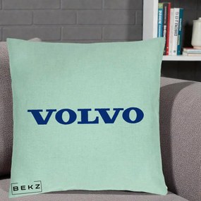 Perna Personalizata cu emblema Volvo, 40x40 cm, Verde Menta, Husa Detasabila, Perna Inclusa, BEKZ®