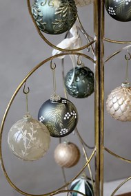 Brad decorativ pentru globuri, din metal, finisaj alamă antichizată, H120 cm