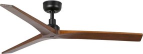Ventilator aplicat tavan cu telecomanda KLIM M 125cm, negru/ nuc