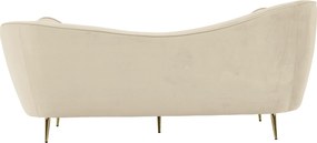 Canapea cu 3 locuri de design, ţesătură Velvet bejgold crom auriu, EZIO TYP 3