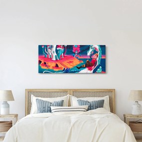 Tablou - Prinț și prințesa cu dragon (120x50 cm)