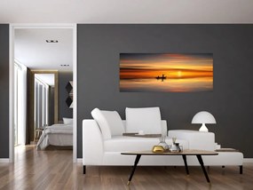 Tablou - cu barca (120x50 cm)