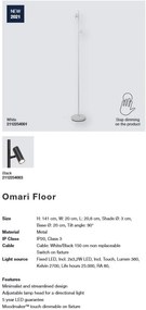 Lampadar cu 2 brate design modern, 3-Step MOODMAKER OMARI alb 2112254001 NL