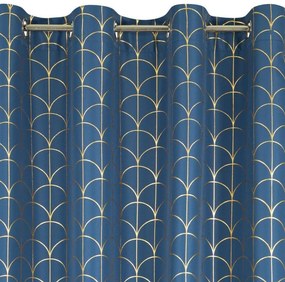 Perdea scandinavă albastră 140 x 250 cm