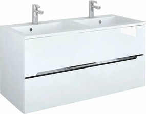 Set dulap suspendat si lavoar compozit Oristo Silver mdf alb 120 cm