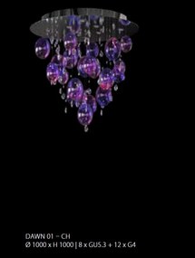 Lustra moderna Vision design LUX Cristal Bohemia Exclusive Dawn 01, 100cm