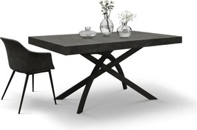 MASA CLEO EXTENSIBILA CU PICIOR METALIC - OTEL OXIDAT - 160 CM / 90 CM / H 77