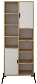 Set mobilier living Tretsilla (Stejar zafir + alb + negru). 1107151