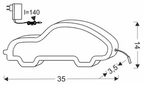 Veioză pentru copii neagră Car – Candellux Lighting