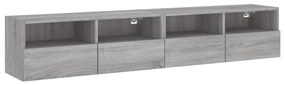 836879 vidaXL Comode TV de perete, 2 buc., gri sonoma, 80x30x30 cm, lemn