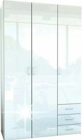Dulap GWEN 70427, alb, PAL, cu 3 usi si 3 sertare, 116x50x200 cm