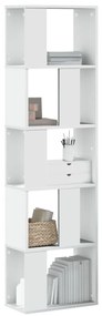 vidaXL Bibliotecă cu 5 niveluri, alb 45x23,5x162,5 cm lemn prelucrat