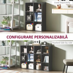 HOMCOM Bibliotecă Modernă Modulară cu 6 Compartimente din PAL, Maro | Aosom Romania
