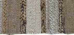 Covor din iută, lână și bumbac țesut manual, antiderapant, multicolor natural, 140 x 200 cm, 2200 GSM, „Jute Wool Carpet"