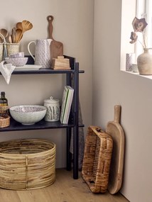 Borcan cu capac din ceramică cu flori de câmp aplicate manual, D12×H20,5 cm, 1300 ml, „Bea"
