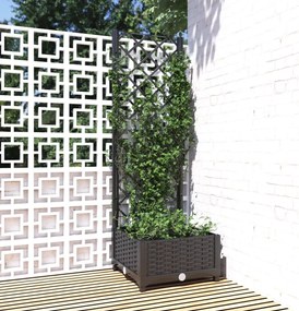 vidaXL Jardinieră de grădină cu spalier negru, 40x40x121,5 cm, PP