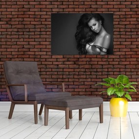 Tablou - Portretul unei femei seducătoare, alb-negru (90x60 cm)