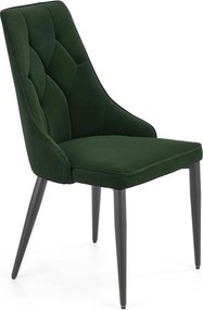 Scaun K365, verde inchis/negru, stofa catifelata/metal, 52x57x90 cm