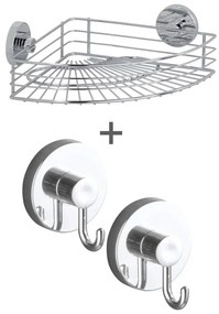 Set de accesorii de baie argintiu lucios autoadeziv Bari – Wenko