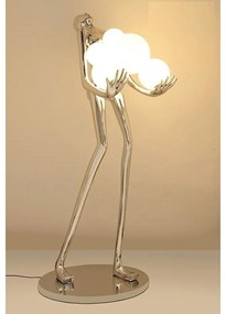 Lampa de podea decorativa cu design original Woman Premium argintiu