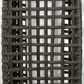 Lampa Outsunny de Gradina Solara cu Panou Superior de Reincarcare, din Otel si Ratan, 21x21x78 cm, Negru si Maro | Aosom Romania