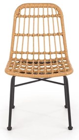 Scaun de gradina Hilda, lemn natural / negru