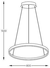 Lustră LED pe cablu Zuma Line 2023201-GD80 BRENO LED/36W/230V 3000/4000/6000K