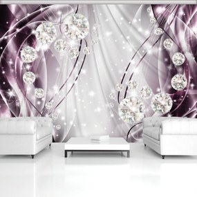 Fototapet - Abstract, diamante, argint și violet (254x184 cm)