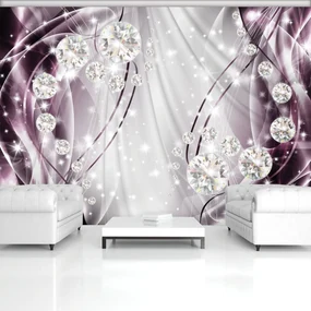 Fototapet - Abstract, diamante, argint și violet (254x184 cm)
