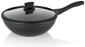 Kela Wok cu capac STELLA NOVA, aluminiu turnat,negru, 30 cm, 5 l