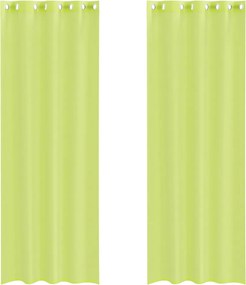 vidaXL Perdele Voile cu Oelii 2 buc Verde măr 140x260 cm
