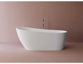 Cada baie freestanding compozit Marmite Santorini, 159 x 73 cm, ovala, alb lucios, fara preaplin. 158 x 73 cm