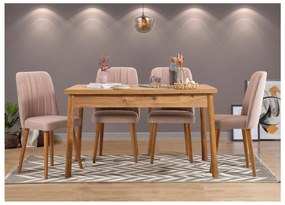 Set mobilier sufragerie Bimuvo 5 (pin atlantic + piatră) (pentru 4 persoane). 1095062