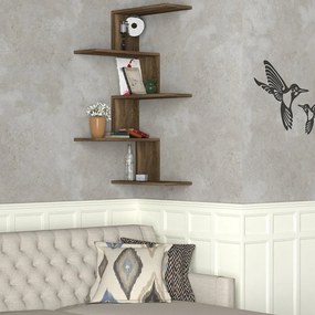 Raft de perete pentru colț Caniko, maro