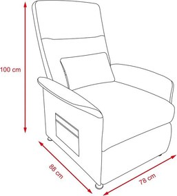 Fotoliu de relaxare reglabil electric Catini ELYSIO gri deschis