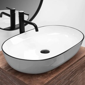 Lavoar Cleo ceramic edge alb/negru
