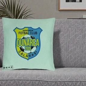 Perna Personalizata AFC Dunarea Calarasi 2005 Fotbal, 40x40 cm, Verde Menta, Husa Detasabila, Perna Inclusa, BEKZ®