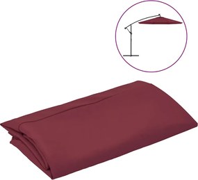vidaXL Pânză de schimb umbrelă de soare consolă, roșu bordo, 300 cm