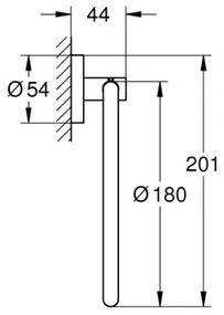 GROHE 411742430 - Suport pentru prosoape START, 180 mm, negru