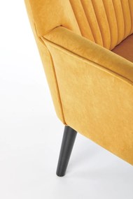 Fotoliu Delgado velvet mustariu – H100 cm