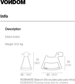 Scaun balansoar copii design modern, exterior, interior ROSINANTE KIDS 55cm